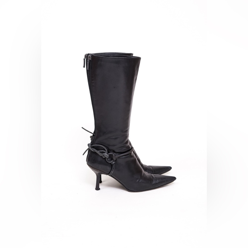 Gucci Tom Ford Knee High Horse Bite Leather Boots Size 7 View 3